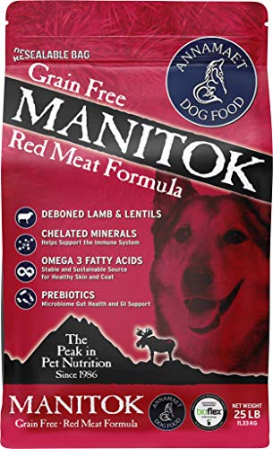 Annamaet Grain-Free Manitok Red Meat Formula Dry Dog Food, (Fresh Lamb), 25-Lb Bag #TOP27