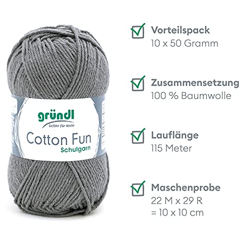 Gründl Cotton Fun Strickgarn und Häkelgarn in 24 Farben