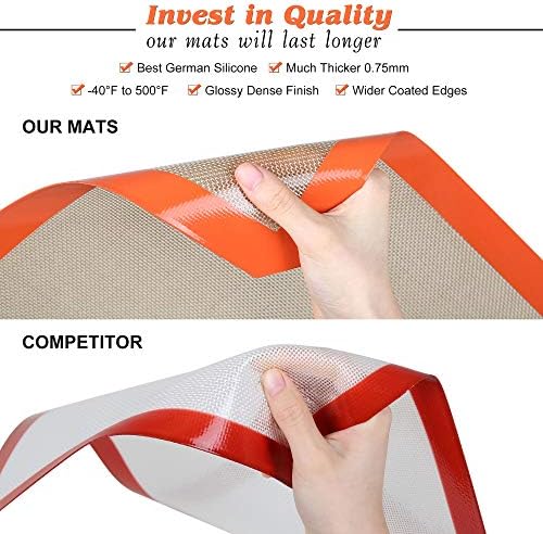 Silicone Baking Mat - Best German Silicone - Non Slip Silicone Baking Sheet, Non Stick Reusable Silicone Mats for Baking, Oven Liner, Counter Mat - Half Sheet Baking Mat, Set of 2 - Thumbnail 5