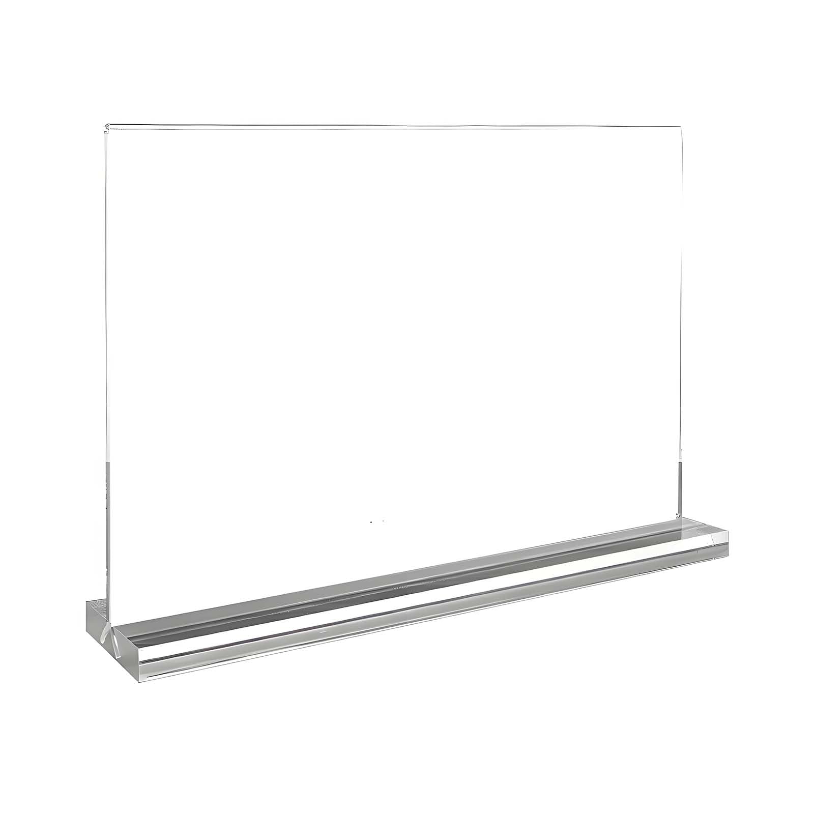 WOFDALY T Shape Acrylic Sign Holder Slide In Display Stand Clear Double Sided Tabletop Menu Frame Countertop Card Holder for Retail Store Restaurant Office Reception,21cm×29.7cm Vertical