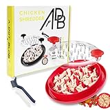 Chicken Shredder, Meat Shredder Twist Tool, 11" Large Chicken Breast Shredding Tool Twist with Non-Skid Base, Ergonomic Handle, Dishwasher Safe, BPA Free, Suitable for Pulled Pork Beef Chicken, Red -  XXIV Solar terms