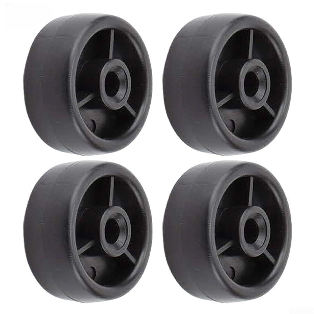 Quiet Nylon Treadmill Wheels 50mm OD 8mm Bore, Exercise Bike Replacement Rollers for Home Gym Fitness Machines, Low Noise Castors Black 4 Pack