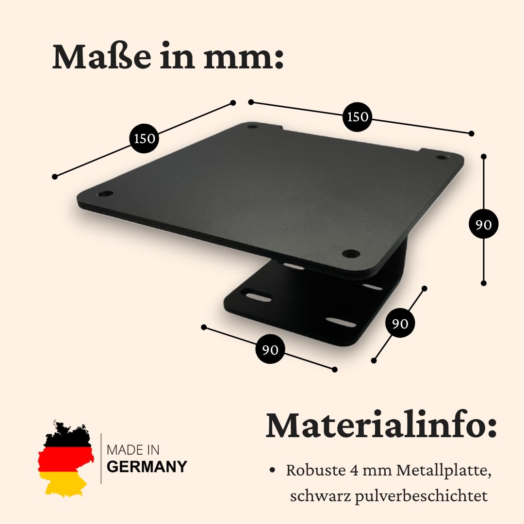 Universeller Balkon-Adapter – stabile Halterung ohne Bohren | Metall, schwarz pulverbeschichtet | Halter | Adapter | für Vogelhäuser, Laternen, Tischplatten, Balkonerhöhungen & mehr