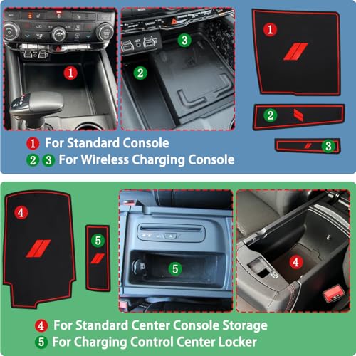 Tapetes Centro Consola para Dodge Durango 7 Plazas 2021-2026 Rojo miniatura 3