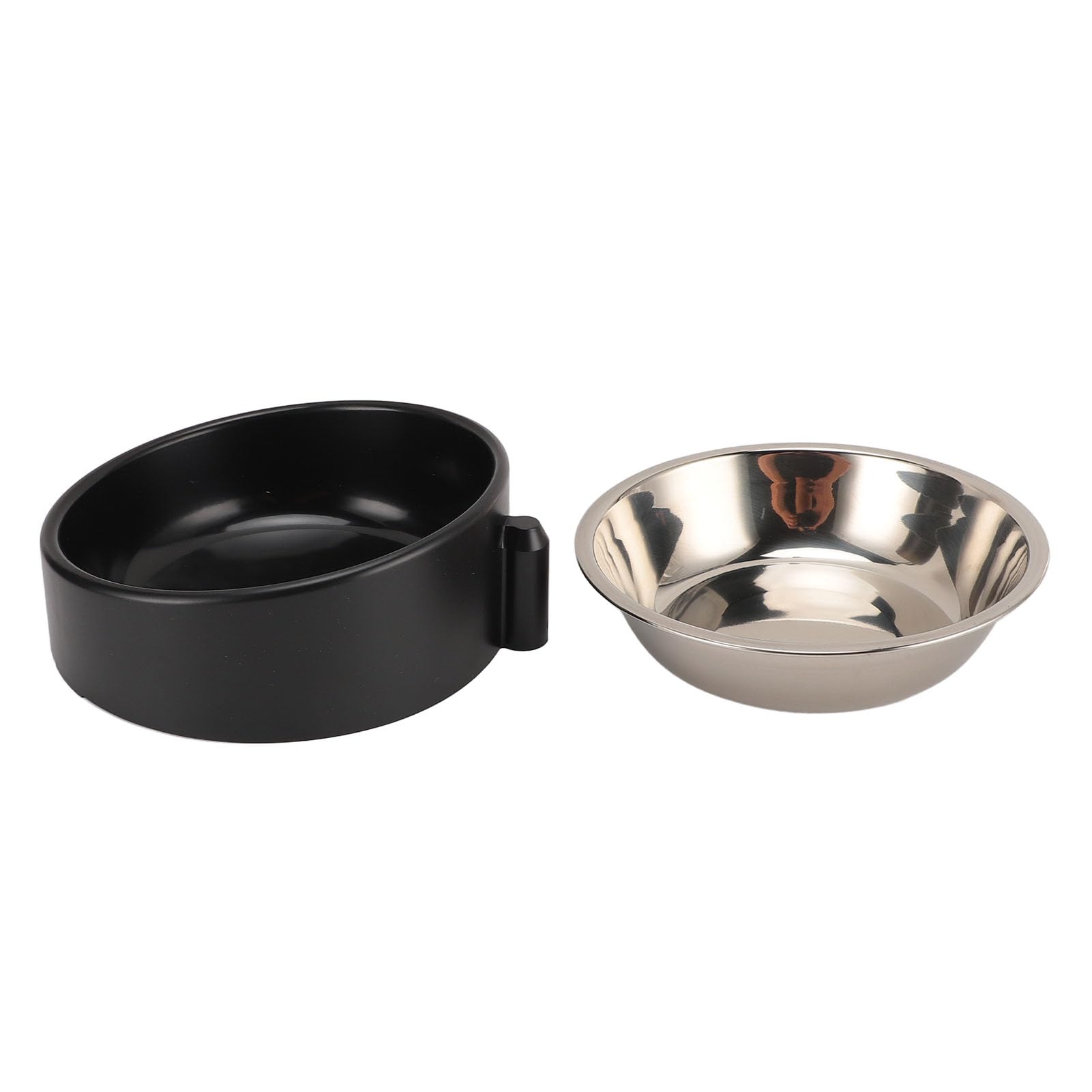 Comedero Automático para Gatos Gran Capacidad Doble Tazón Fácil de Limpiar Dispensador de Alimentos Temporizado para Gatos y Perros Acero Inoxidable 3L (Negro)