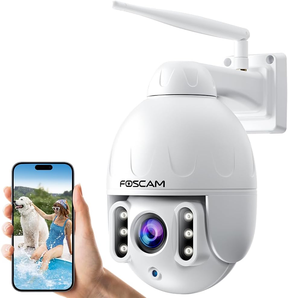 SD4 2k 4MP Outdoor Security Camera, 5G/2.4GHz WiFi PTZ IP Surveillance Camera with 4X Optical Zoom, Smart AI Human Detection, 2-Way Audio, 165ft Night Vision, CMOS Image Sensor, IP66