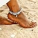 Produktbild Sethexy Boho Geschichtet Fußkette Strand Seestern Anhänger Einstellbar Silber Türkis Multilayer Perlen Fußschmuck Fußkettchen Armband für Frauen und Mädchen