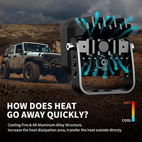 Lasfit Led Pods Spot, 3 Inch Ditch Lights 18W Led Light Pods 6276K White/2072.6Lm For High Speed Driving Off Road Agricultural Racing With Tir Optics, Pair #TOP5