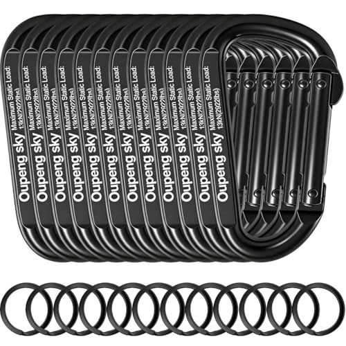 Image of Carabiner Clip - Heavy Duty Carabiners 800lbs-13KN (2922 lbs) Carabeaner D Ring Shape,Key Chain Clip Hook,Keychain Clip,Multipurpose for Camping, Hiking,Backpacking or Other Outdoor Activities.