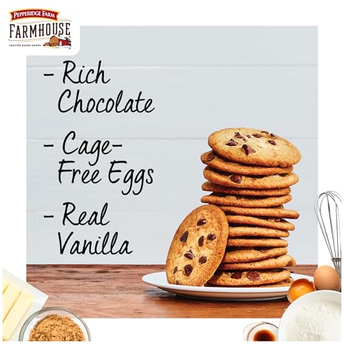 Image of Pepperidge Farm Farmhouse Thin and Crispy Milk Chocolate Chip Cookies, 6.9 OZ Bag, 14 Count (Pack of 2)