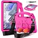 DUZZONA Coque pour Tablette Samsung Galaxy Tab A7 Lite 8,7" 2021 (SM-T220/SM-T225), légère et résistante aux Chocs avec bandoulière, poignée et béquille - Rose