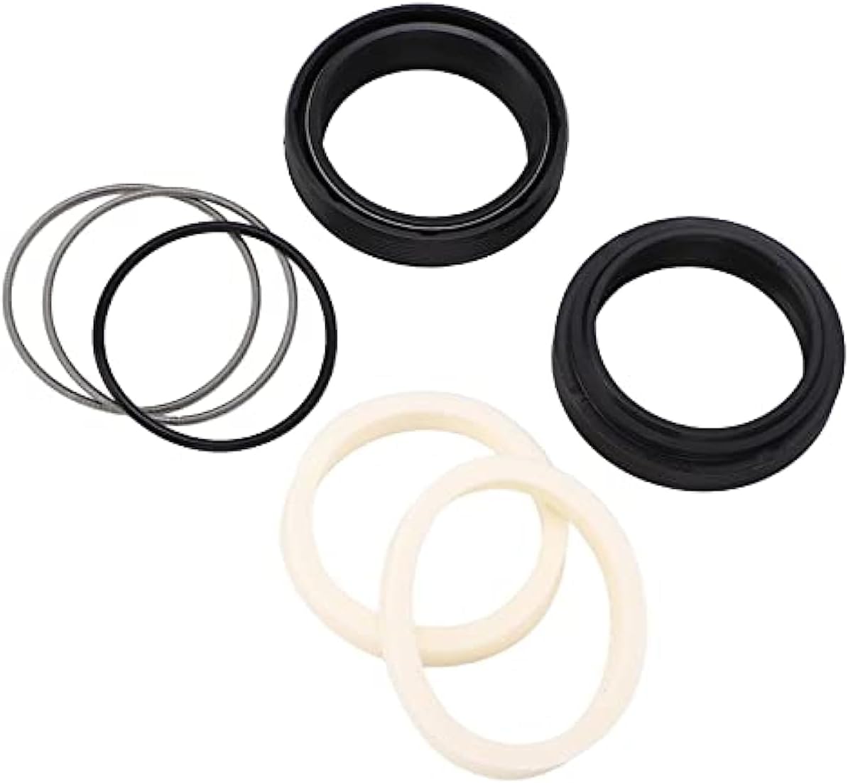 Bicycle Front Fork Dust Wiper Kit, Stainless Steel Rubber Front Fork Oil Rings Compatible with ROCKSHOX Maintenance