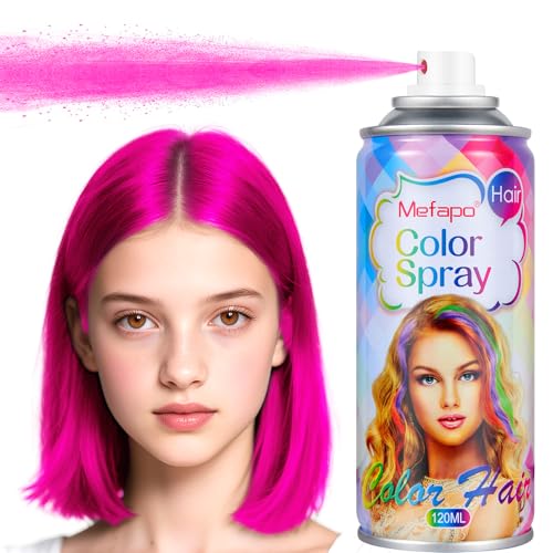Pink Hair Spray Temporary Hair Color Spray for Kids Women Men Temporary Pink Hair Dye Washable Hair Color Wax Natural Hair Strong Style Gel Cream for Christmas Party Makeup Cosplay(4.06oz)