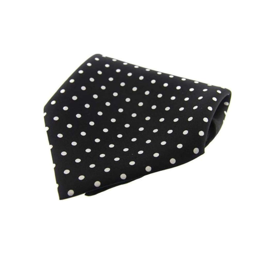 style along Black Pocket Square With White Polka Print Premium Mens Solid Micro Fiber Silk Satin Pocket Square Wedding Handkerchiefs-picture-54