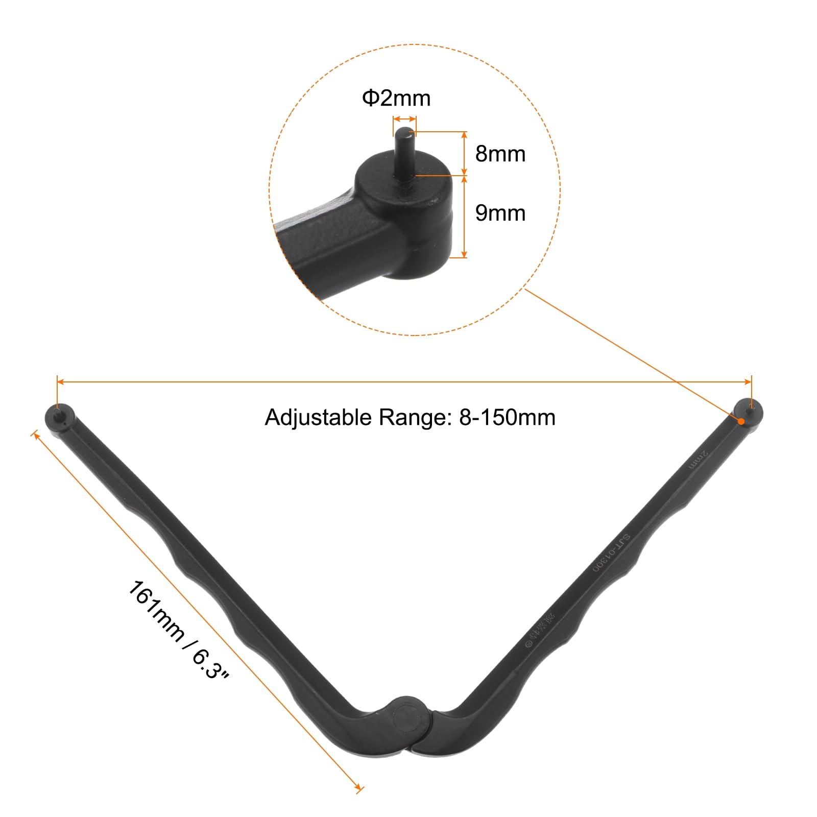 QUARKZMAN Ajustable Cara Inglesa Llave 2mm Diámetro 8-150mm Apertura Rango Universal Ángulo Amoladora Inglesa Llave Pasador Alicates para Tuercas Redondas con Perforados Agujeros