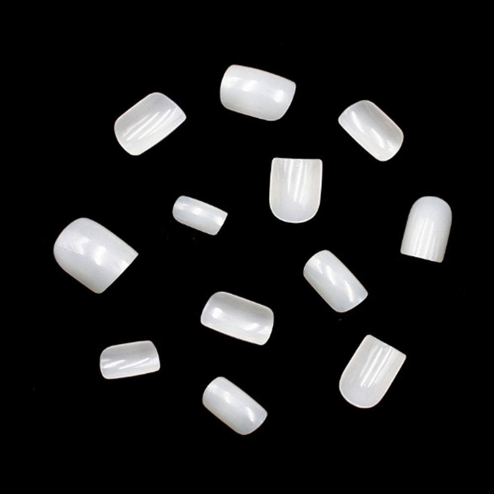 500pcs Natural Short Square Full Cover Fake Nails Tips Artificial Acrylic False Nails For Women Nail Salons & DIY Nail Art Manicure Decoration