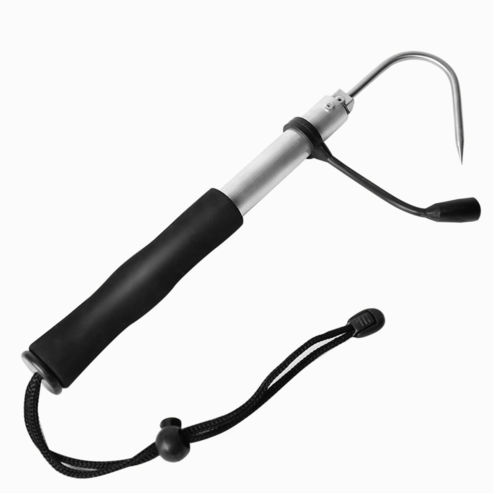 Varilla de fibra vidrio telescópica con agarre EVA gancho acero y tornillo M8 flota cuando está extendida adecuada para pesca agua dulce salada