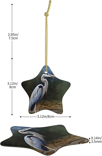 Miniatura 3 de Adornos para árbol de Navidad, garza de cerámica, decoración colgante para árbol de Navidad, bonita decoración colgante en forma de estrella,