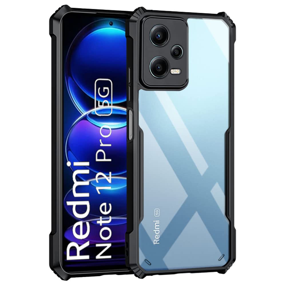 WOW IMAGINE Shock Proof Clear Protective Back Case for Xiaomi Redmi Note 12 Pro 5G - AirEDGE Technology | 360 Degree Camera Protection | Transparent Hybrid Back Case Mobile Cover - Black (B0BSC7TCQD) Amazon Price History, Amazon Price Tracker