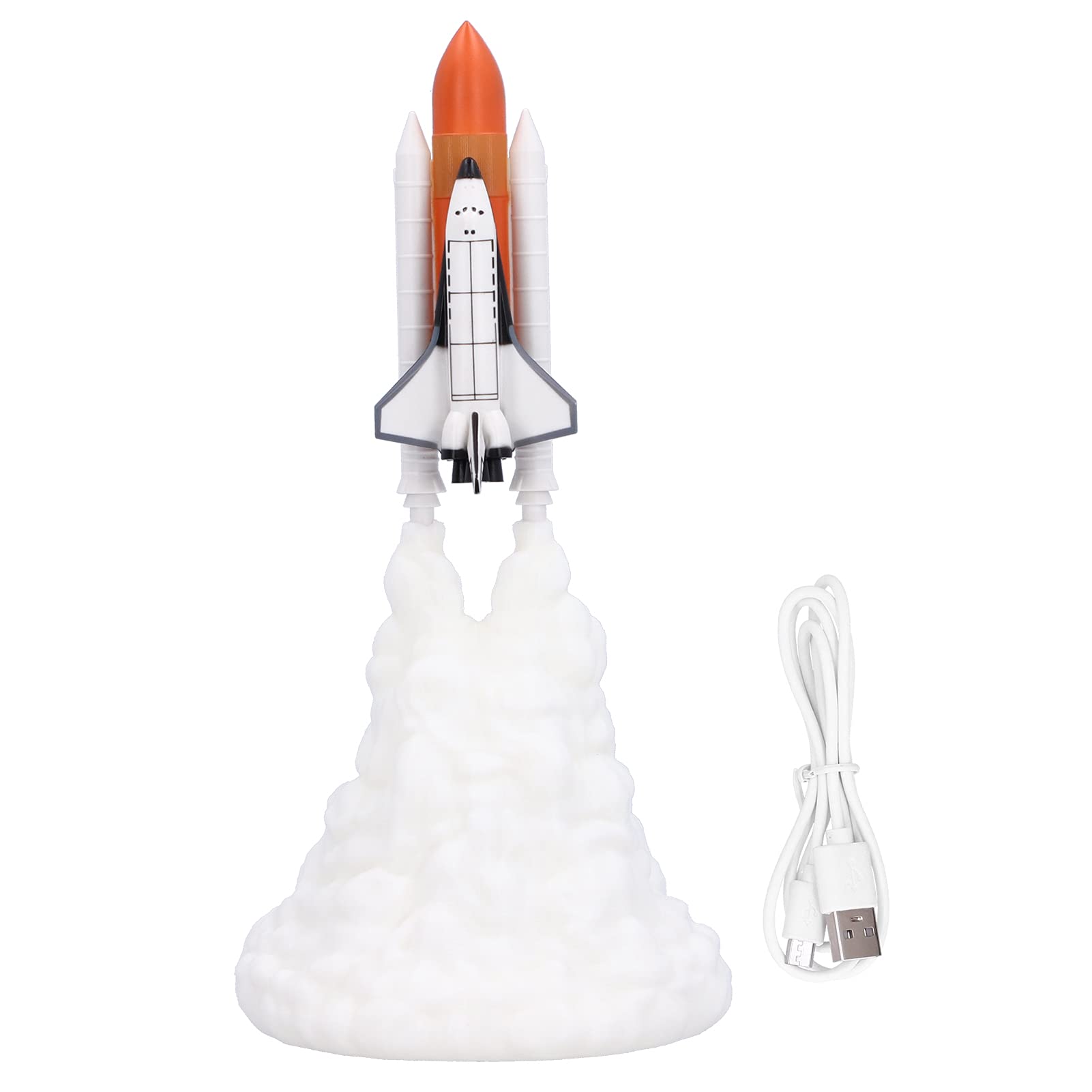 Veilleuse Fusée, 3D LED Veilleuse Lampe de Chargement USB Lampe Navette Spatiale Fusée Décorations de Bureau Anniversaire Décoration Lumineuse de la Maison