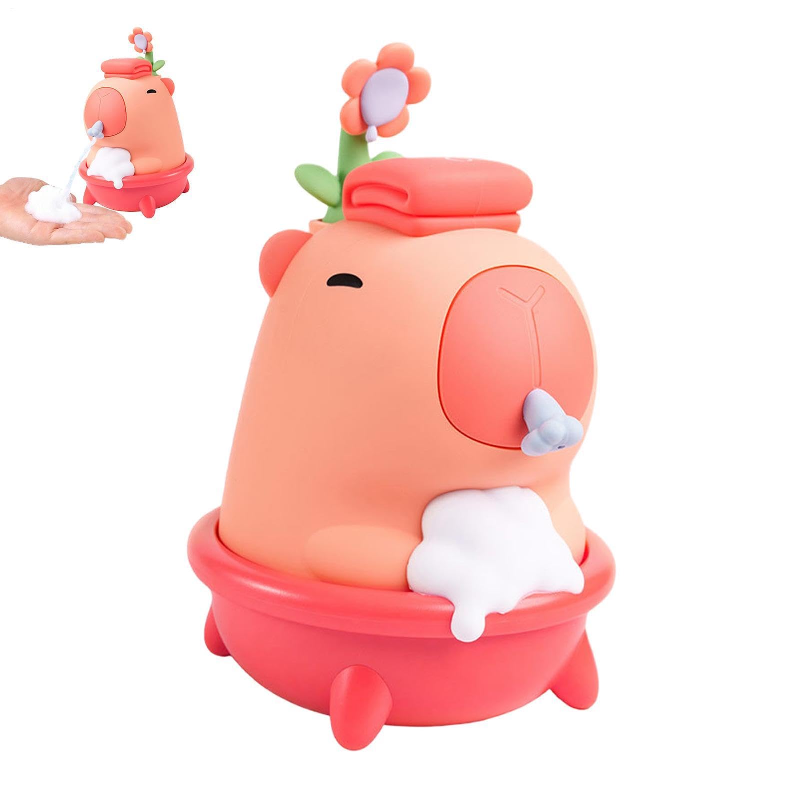 Dispenser Automatico Sapone Per Mani Ricaricabile a Forma di Capibara | Erogatore Senza Contatto per Bagnoschiuma Per Appartamento Camera Bagno Lavello Docciaschiuma Shampoo