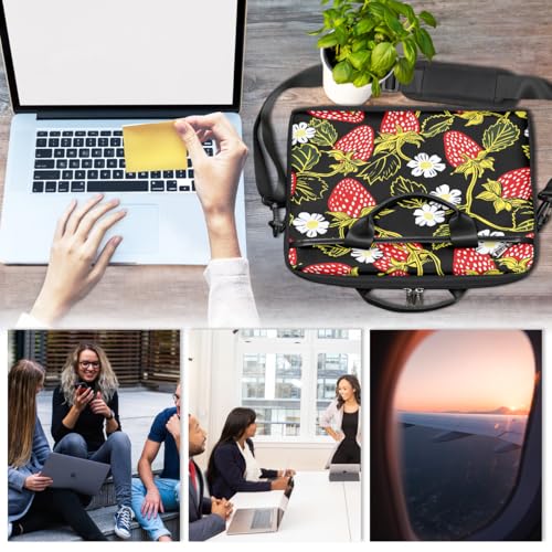 Bolso para laptop 15 pulgadas con diseño de fresas miniatura 6