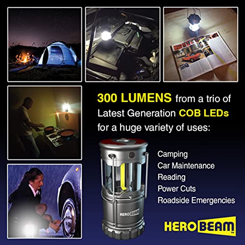HeroBeam®, LED Lantern, 2018 COB Technology with 300 Lumens, Folding Camping Lamp, Great for Camping, Car, Shed, Attic, Garage & Power Outages - Image 7