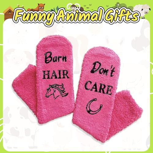 HAPPYPOP Fuzzy Animal Socks for Women - Cute Unicorn Horse Cow Goat Gifts for Female Teen Girls4