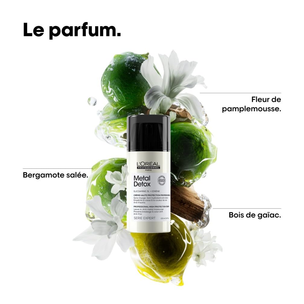 L'OREAL PROFESSIONNEL - Crème Haute Protection - Cheveux Abîmés & Cassants, Colorés ou Naturels - Sans-Rinçage - Protège des UV et de la Chaleur - Technologie Brevetée - Metal Detox - 100ml