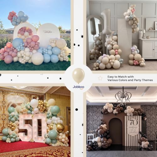 Image of Jobkoo Sand White Balloons 12 Inch, 50 Pcs Boho Beige Cream Latex Balloon