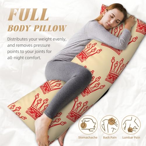 Taie d'oreiller couronne rouge 50x152 cm pour traversin imprimé - 6