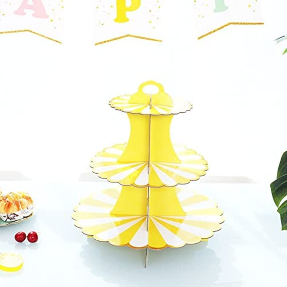 2 Alzate Torta 3 Livelli In Cartone - Per Matrimoni, Compleanni, Baby Shower, Blu - Foto 3