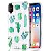 iPhone X Case, iPhone XS Case, iPhone 10 Case, Girls Women White Green Cactus Best Protective Bumper Slim Fit Heavy Duty Cute Thin Soft Clear Silicone Rubber TPU Cover Phone Case for iPhone X/XS