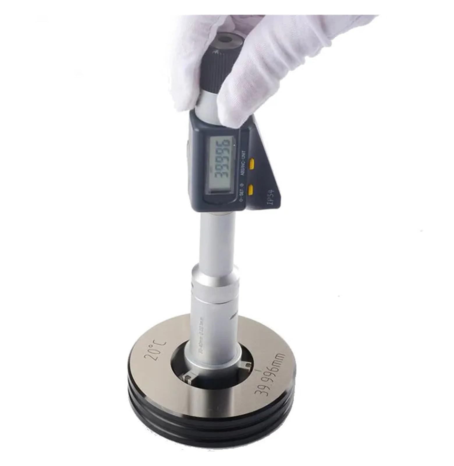 Juego de micrómetros internos electrónicos con contacto de tres puntos para una medición precisa del orificio en el mecanizado industrial