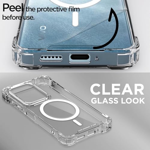 Image of Transparent Back Cover for CMF by Nothing Phone 2 Pro 5G Shockproof Side TPU Bumper & Back Pc Protective Magnetic Support Cover Case (CMF by Nothing Phone 2 Pro 5G)