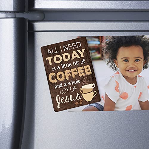All I Need Is Coffee & Jesus Distressed Wood Look 2.5 X 3.5 Inch Wood Lithograph Magnet #TOP1