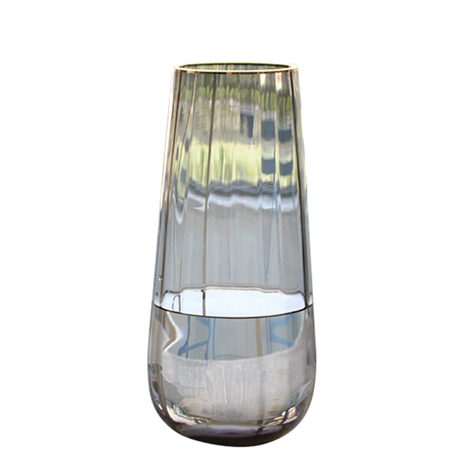 asdchZen Home Flower Vase, Multifunction Indoor Decorative Vase Fresh Flowers Hydroponic Vase Garden Patio Decorative Vase,A-8 * 25CM