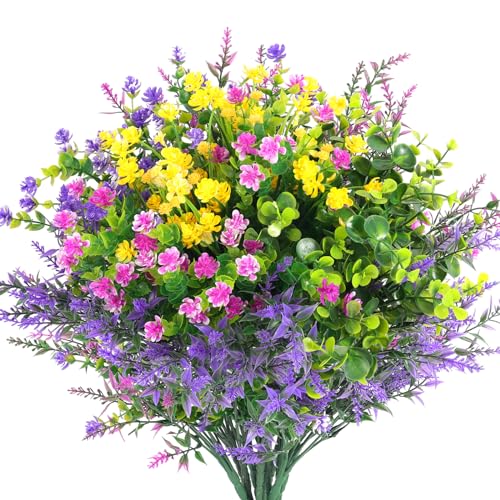 Hananona 12 Pcs Artificial Flowers