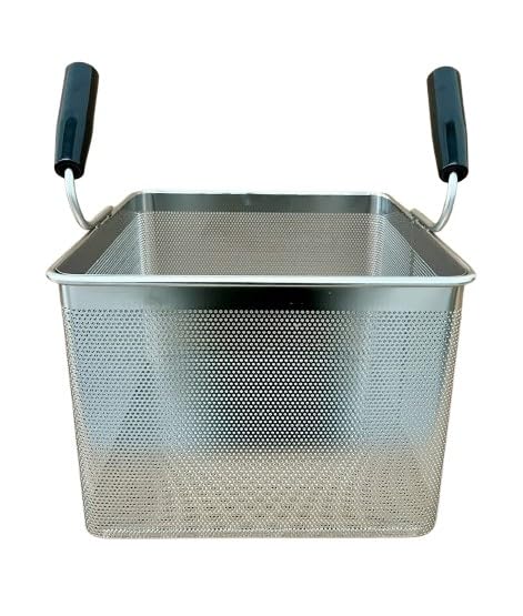 FBR0276 - CESTINO MADE IN ITALY CUOCIPASTA PROFESSIONALE 2/3 2 MANICI 296X328X215H MM IN ACCIAIO INOSSIDABILE AISI 304 CESTELLO CUOCI PASTA INOX GN 2/3
