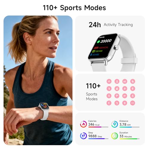 Image of Smart Watch for Women Men,1.85 inch AMOLED Touchscreen for Android & iPhone Alexa Built-in Bluetooth Calls,Fitness Watch 110+ Sport Modes Heart Rate /Sp02 /Sleep /Calories Monitor IP68 Waterproof