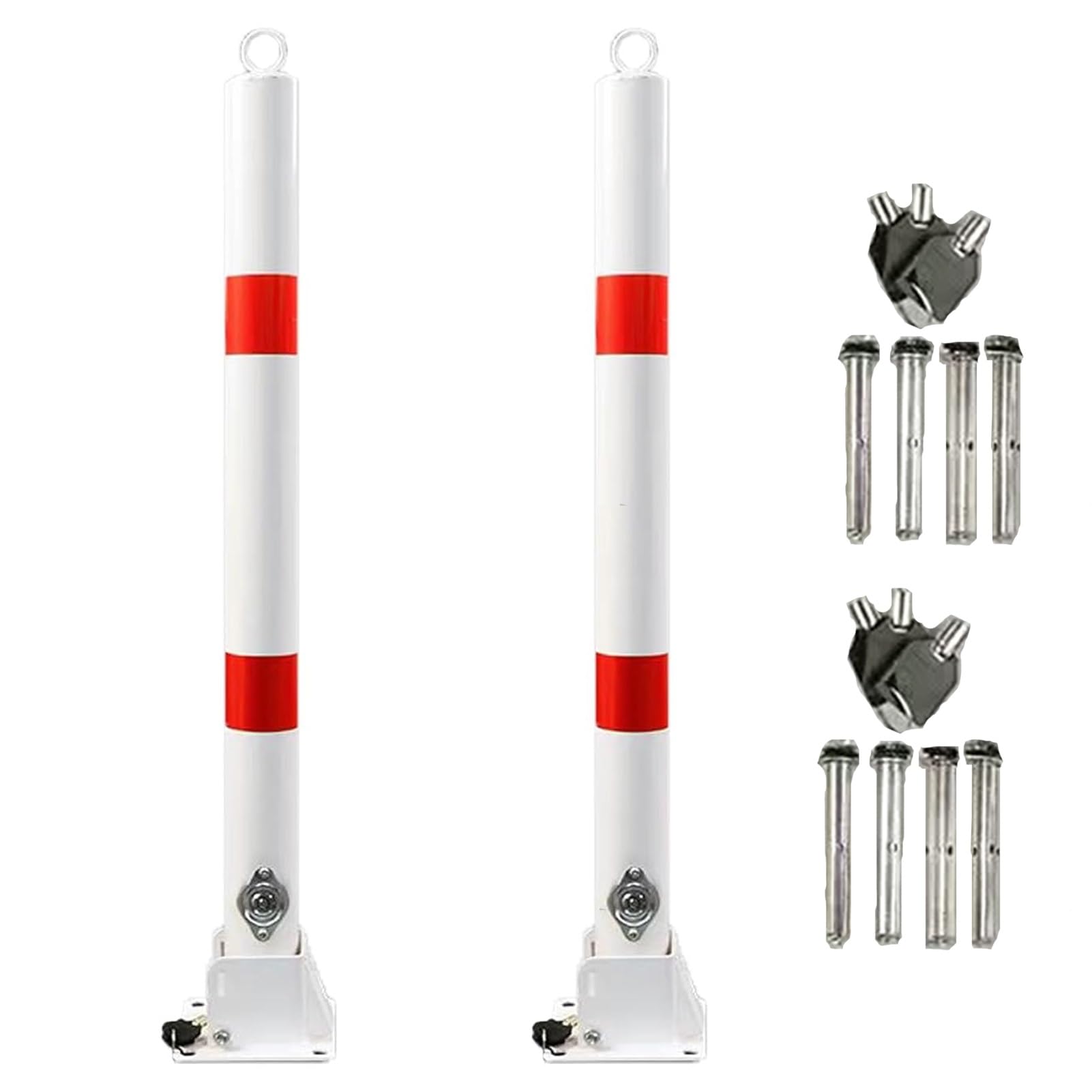 DUANHOZ Steel Folding Safety Bollard - Reflective Traffic Delineator for Parking and Driveway Safety