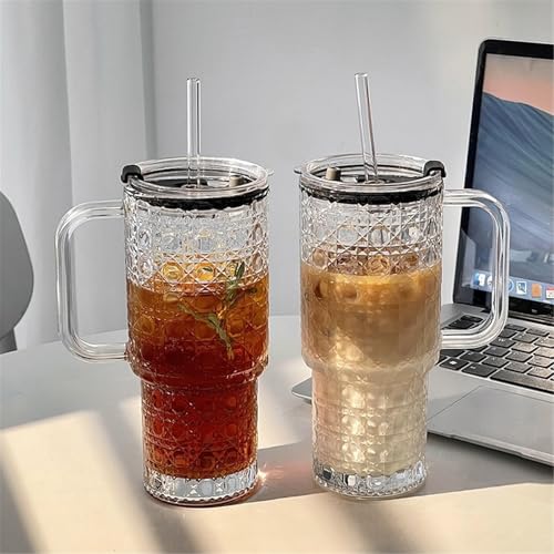 Vasos de vidrio 24 oz con relieve diamante de alta transparencia 8