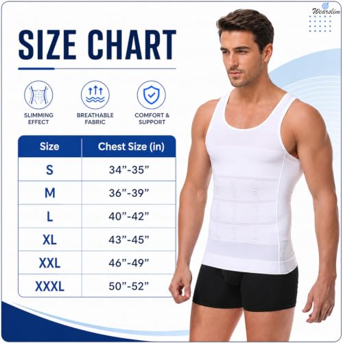 Image of Wearslim Men's Slimming Body Shaper Vest Shirt | Abs Abdomen Slim Stretchable Tummy Tucker Vest