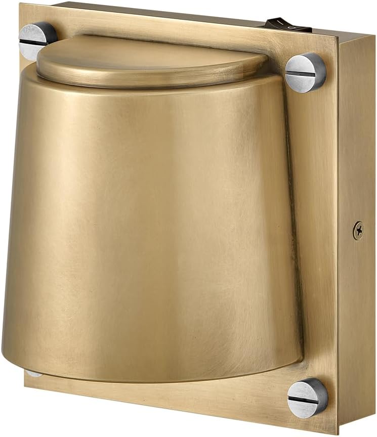 Hinkley Scout Single Light Wall Sconce, Compact, LED Included, On/Off Switch, Interchangeable Decorative Screws, Heritage Brass Finish