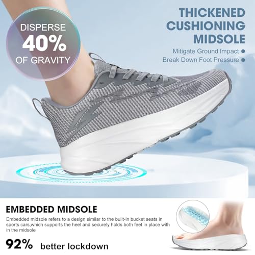 Image of ZOVE Womens Walking Shoes Cushioning Non-Slip Breathable Running Sneakers Tennis Comfortable Athletic Gym Workout Casual Shoes Lightweight Sports Cross Training Fashion Sneakers