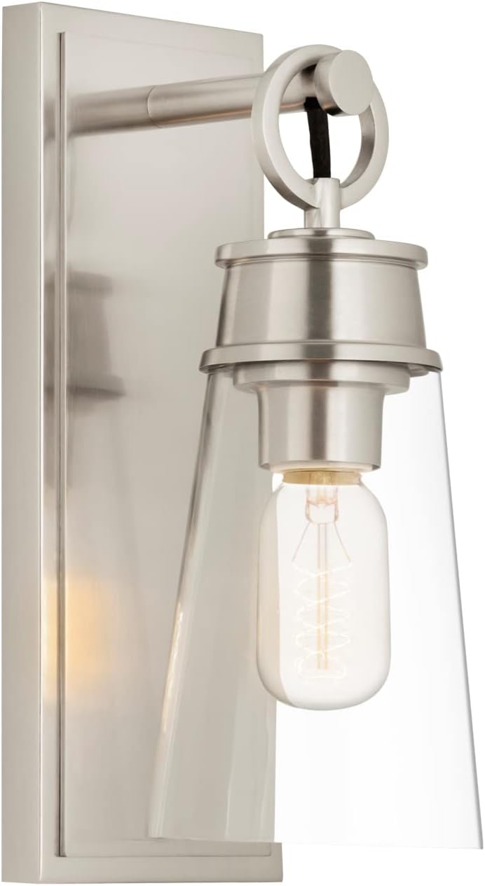 Z-Lite 2300-1SS-BN Wentworth Wall Sconce, 1-Light 60 Watts, Brushed Nickel