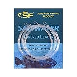 SF 10FT 20lb Pre-Tied Loop Saltwater Tapered Leader Fly Fishing Low Visibility High Strength Clear Nylon for Saltwater Bonefish Permit