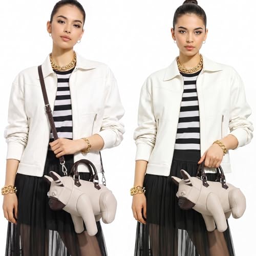 Image of Women PU Leather Unique Novelty Dog Shaped Crossbody Shoulder Bag Handbag Purse