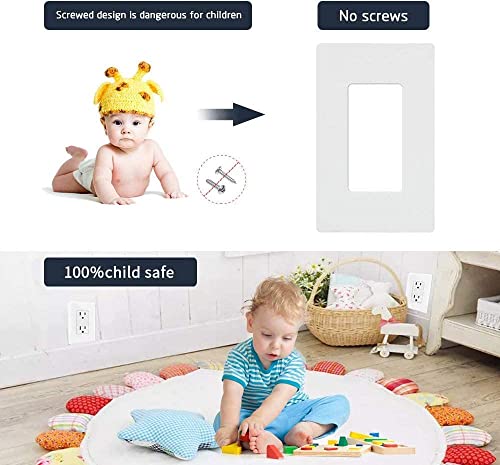 1-Gang Decora Wall Plates, Standard Size Unbreakable Polycarbonate, Screwless Switch Plate, Outlet Cover (1 Gang Screwless White 1Pack) #TOP3