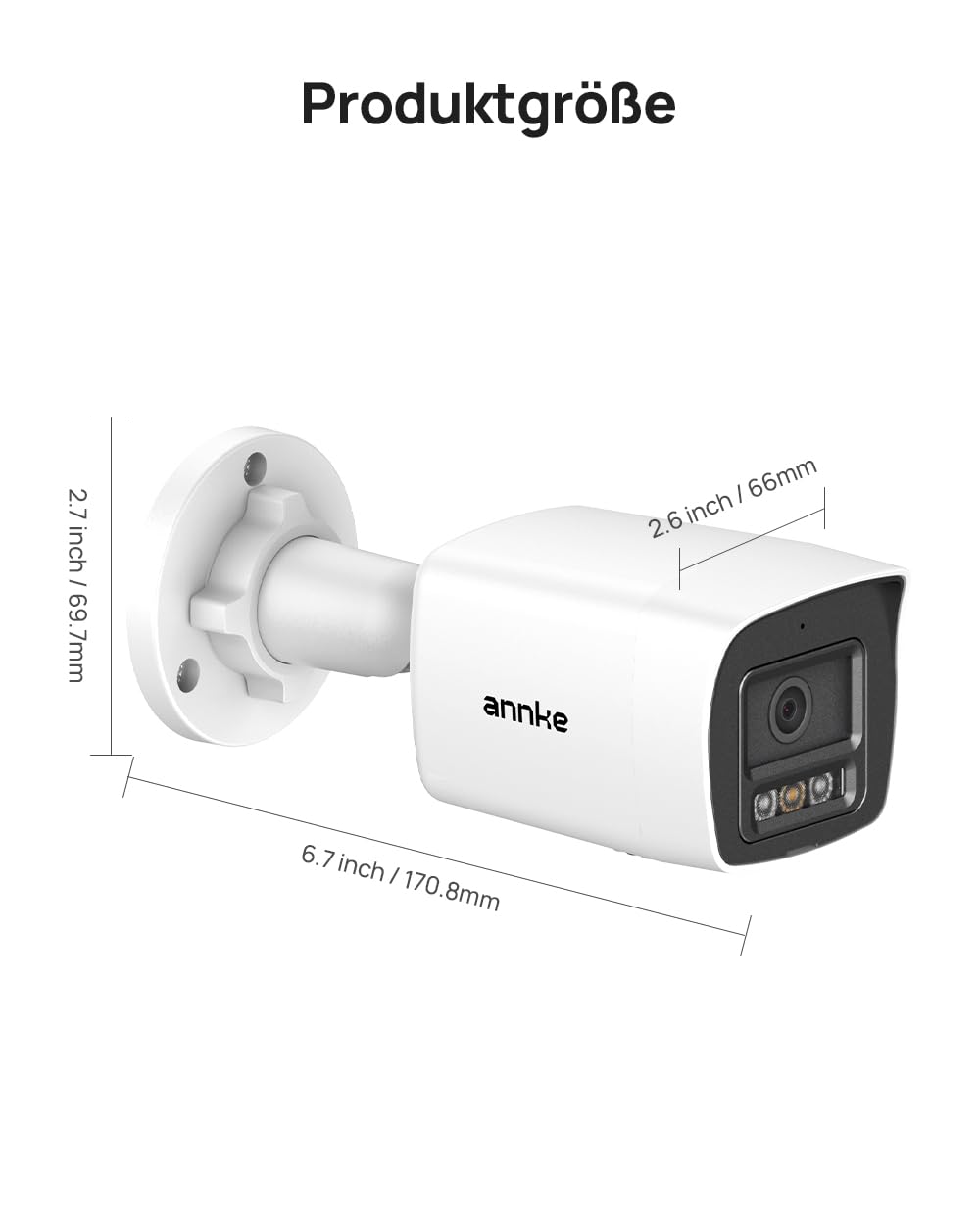 ANNKE 4K PoE Überwachungskamera Aussen mit Personen-/Fahrzeugerkennung | 8MP IP Kamera mit Audio und microSD Kartensteckplatz, EXIR 2.0 Farbnachtsicht, IP67 Wasserfest